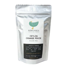 Load image into Gallery viewer, Ceylon Orange Pekoe Loose Leaf Black Tea 100 grams packaged by Bergamia Tea
