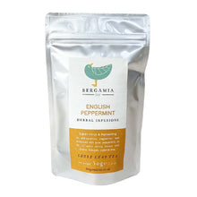 Load image into Gallery viewer, English Peppermint Herbal Infusion Tea 50 gram packaged by Bergamia Tea