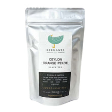 Load image into Gallery viewer, Ceylon Orange Pekoe Loose Leaf Black Tea 100 grams packaged by Bergamia Tea
