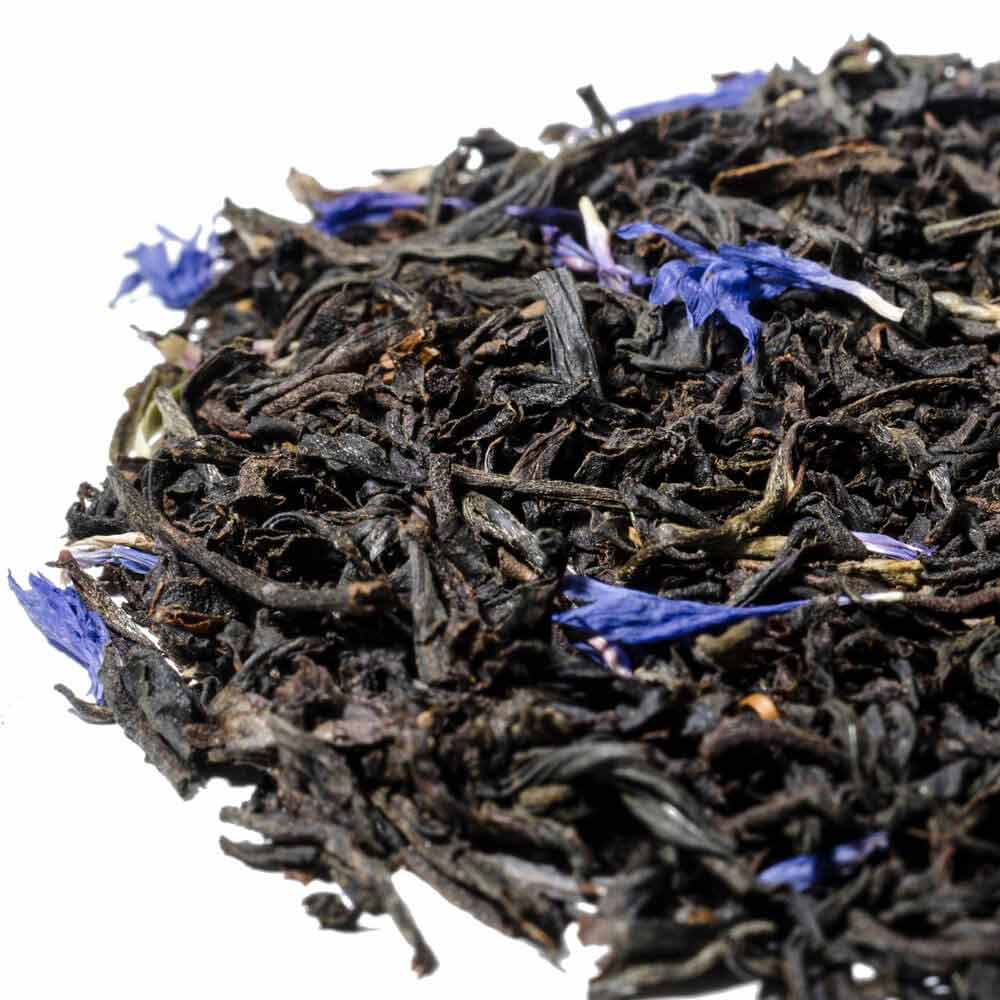 Loose leaf black tea frgaranced with bergamot and cornflowers
