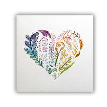 Load image into Gallery viewer, rainbow heart card blank inside
