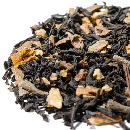 A house blend of loose leaf black tea and various spices.s